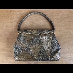 Vintage 60s Gold Beaded Evening Bag